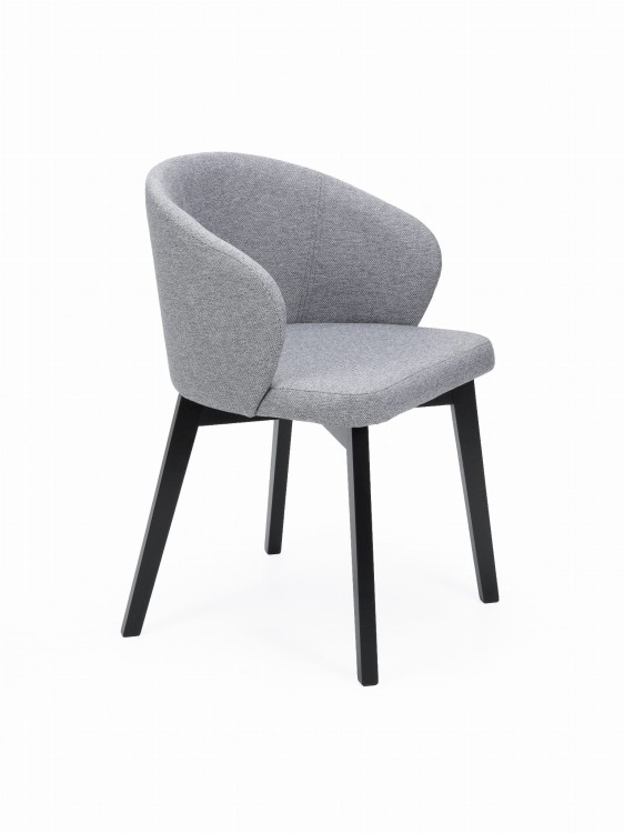 Flavio 5 krzesło tapicerowane szare nogi czarne