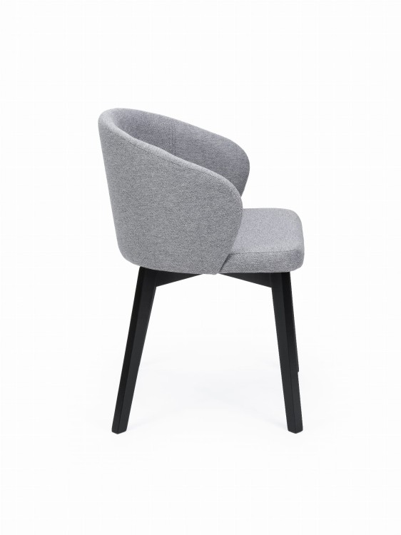 Flavio 5 krzesło tapicerowane szare nogi czarne