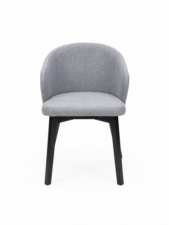 Flavio 5 krzesło tapicerowane szare nogi czarne