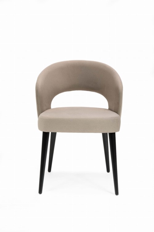 Mirek 6 krzesło tapicerowane beżowe nogi czarne