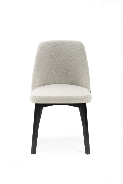 Flavio 1 krzesło tapicerowane szare nogi czarne