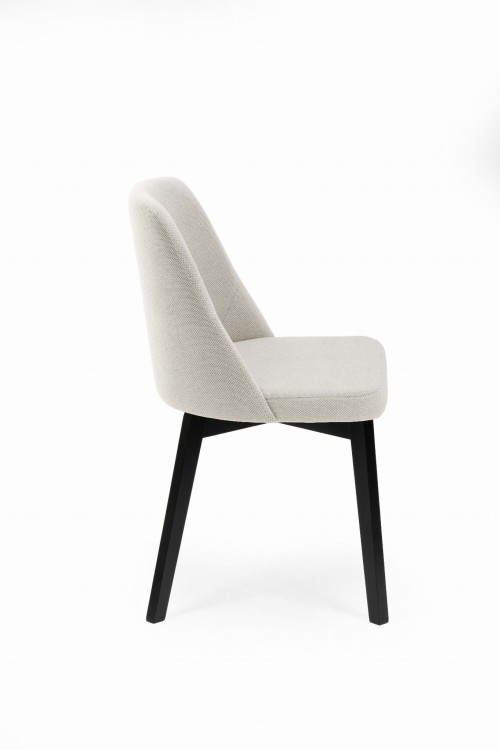 Flavio 1 krzesło tapicerowane szare nogi czarne