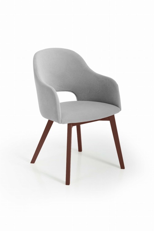 Luka 2 krzesło tapicerowane tkanina do wyboru nogi ciemny orzech