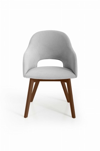 Luka 2 krzesło tapicerowane tkanina do wyboru nogi ciemny orzech