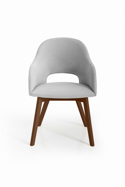 Luka 2 krzesło tapicerowane tkanina do wyboru nogi ciemny orzech