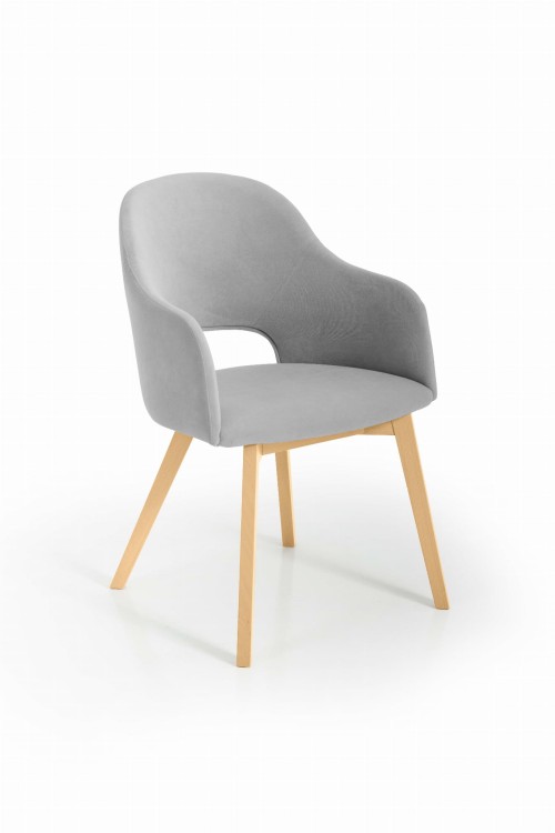 Luka 2 krzesło tapicerowane tkanina do wyboru nogi buk naturalny