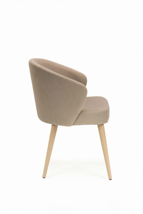 Mirek 5 krzesło tapicerowane beżowe nogi dąb artisan