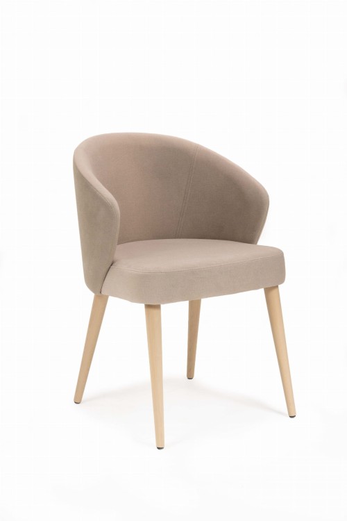 Mirek 5 krzesło tapicerowane beżowe nogi dąb artisan