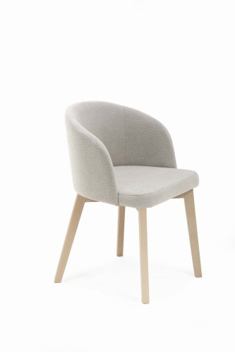 Flavio 2 krzesło tapicerowane szare nogi dąb sonoma