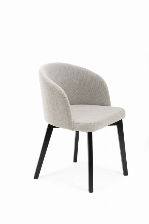 Flavio 2 krzesło tapicerowane szare nogi czarne