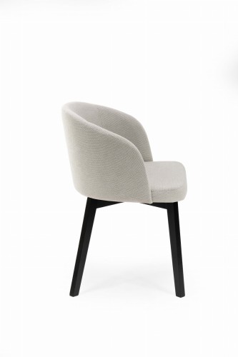 Flavio 2 krzesło tapicerowane szare nogi czarne