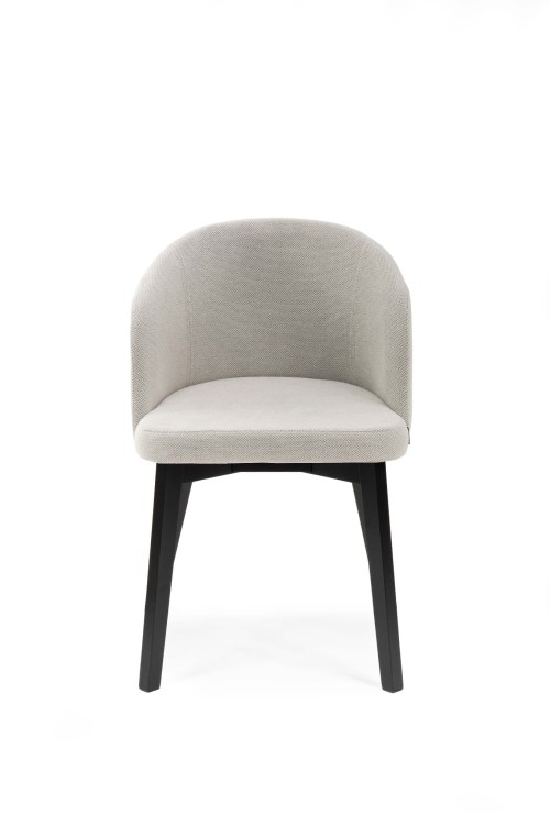 Flavio 2 krzesło tapicerowane szare nogi czarne