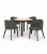 Zestaw stół i krzesła Flavio 5 kolor dąb artisan/ czarny tkanina grafitowa