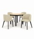 Zestaw stół i krzesła Flavio  5 kolor dąb artisan czarny tkanina kolor beżowy