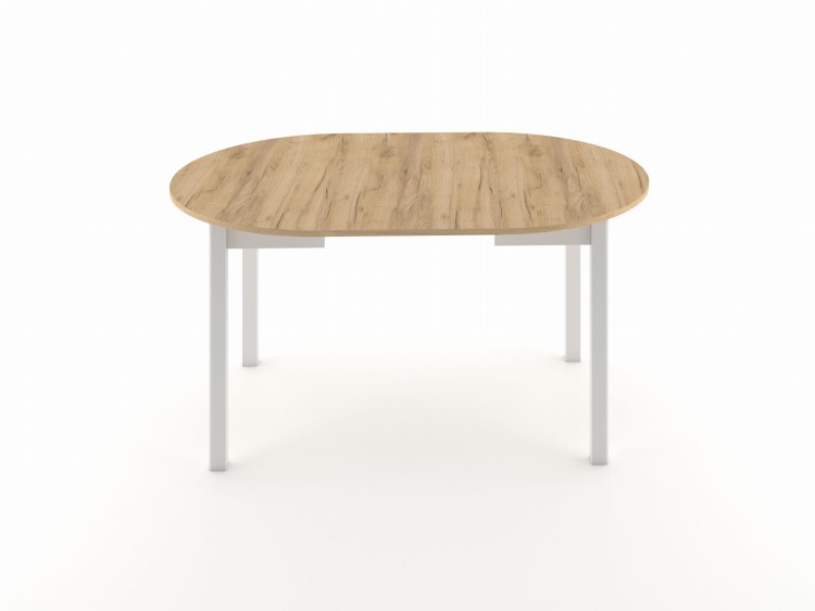 ST44M stół okrągły rozkładany  dąb craft nogi białe