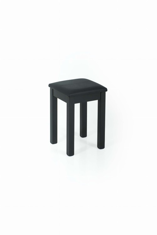 Taboret tapicerowany czarny nogi czarne