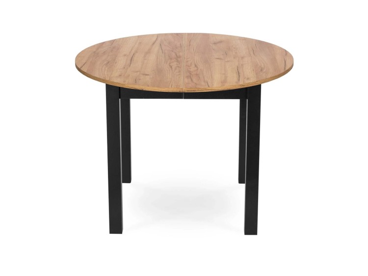 Stół okrągły rozkładany 102-182cm Dąb Craft/Czarny