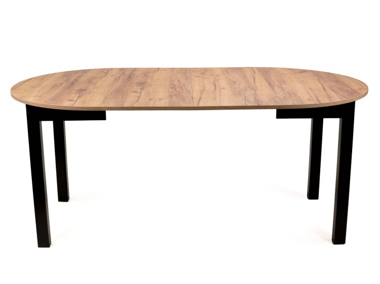 Stół okrągły rozkładany 102-182cm Dąb Craft/Czarny