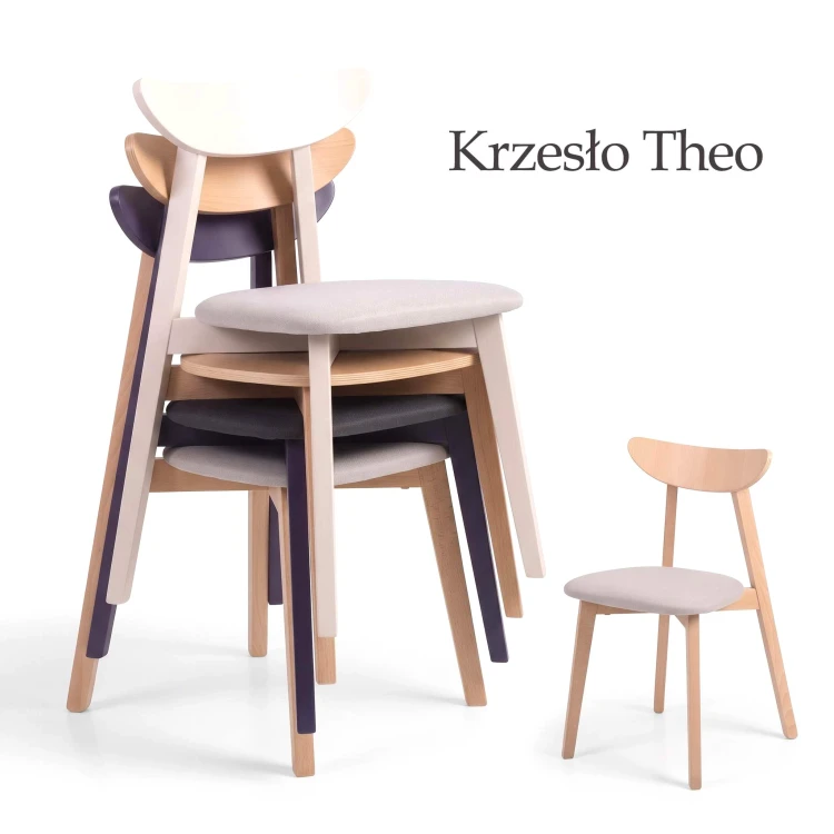 Krzesło bukowe Theo dąb artisan tkanina do wyboru