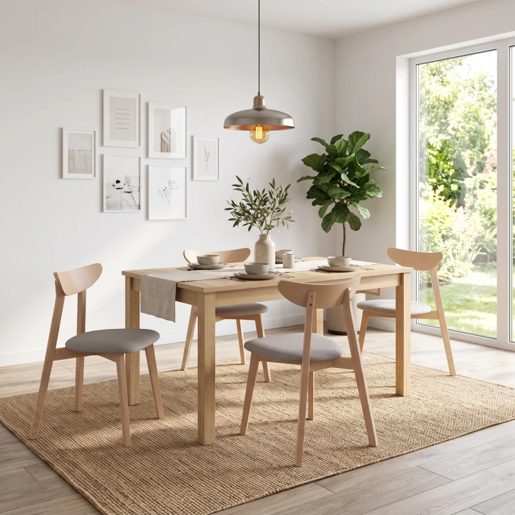 Krzesło bukowe Theo dąb sonoma tkanina do wyboru