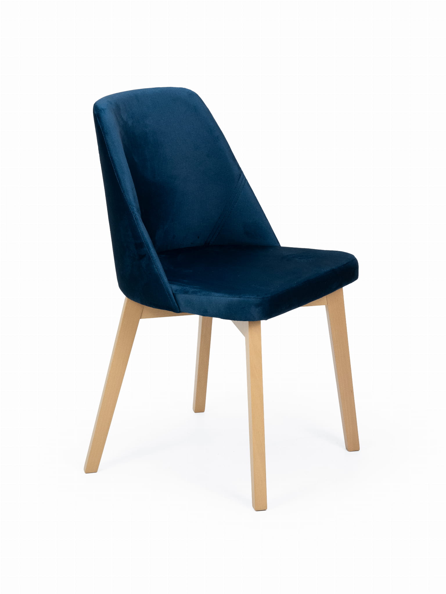 Flavio 1 krzesło tapicerowane granatowe nogi dąb artisan