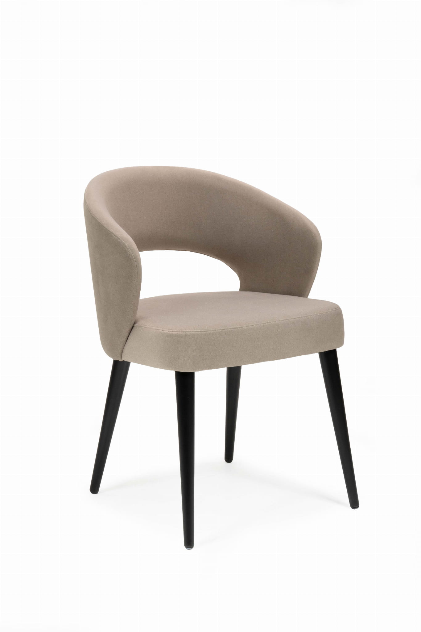 Mirek 6 krzesło tapicerowane beżowe nogi czarne