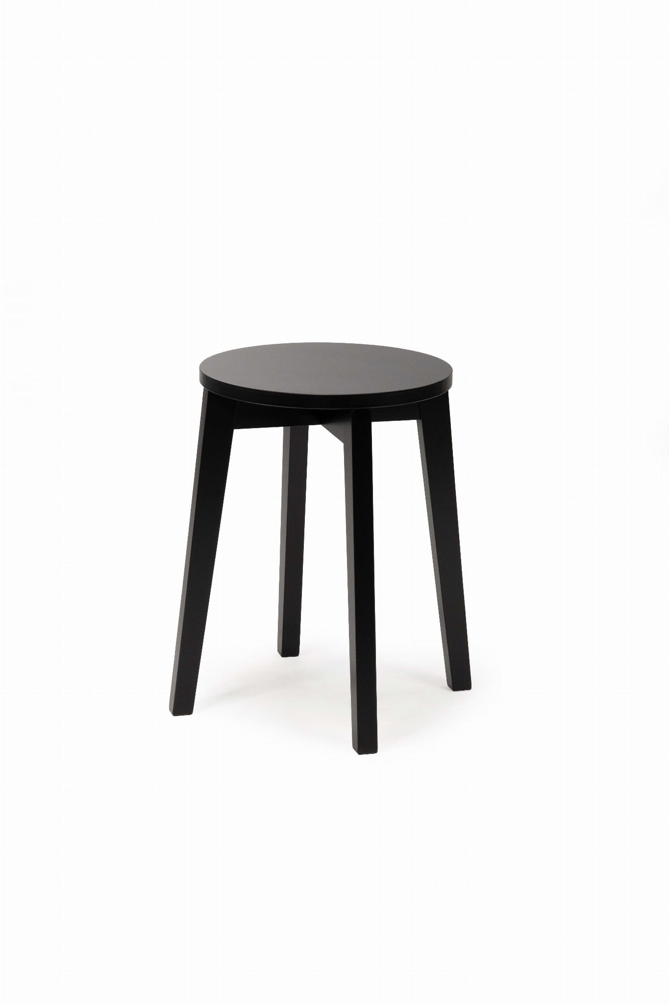 Taboret bukowy  czarny