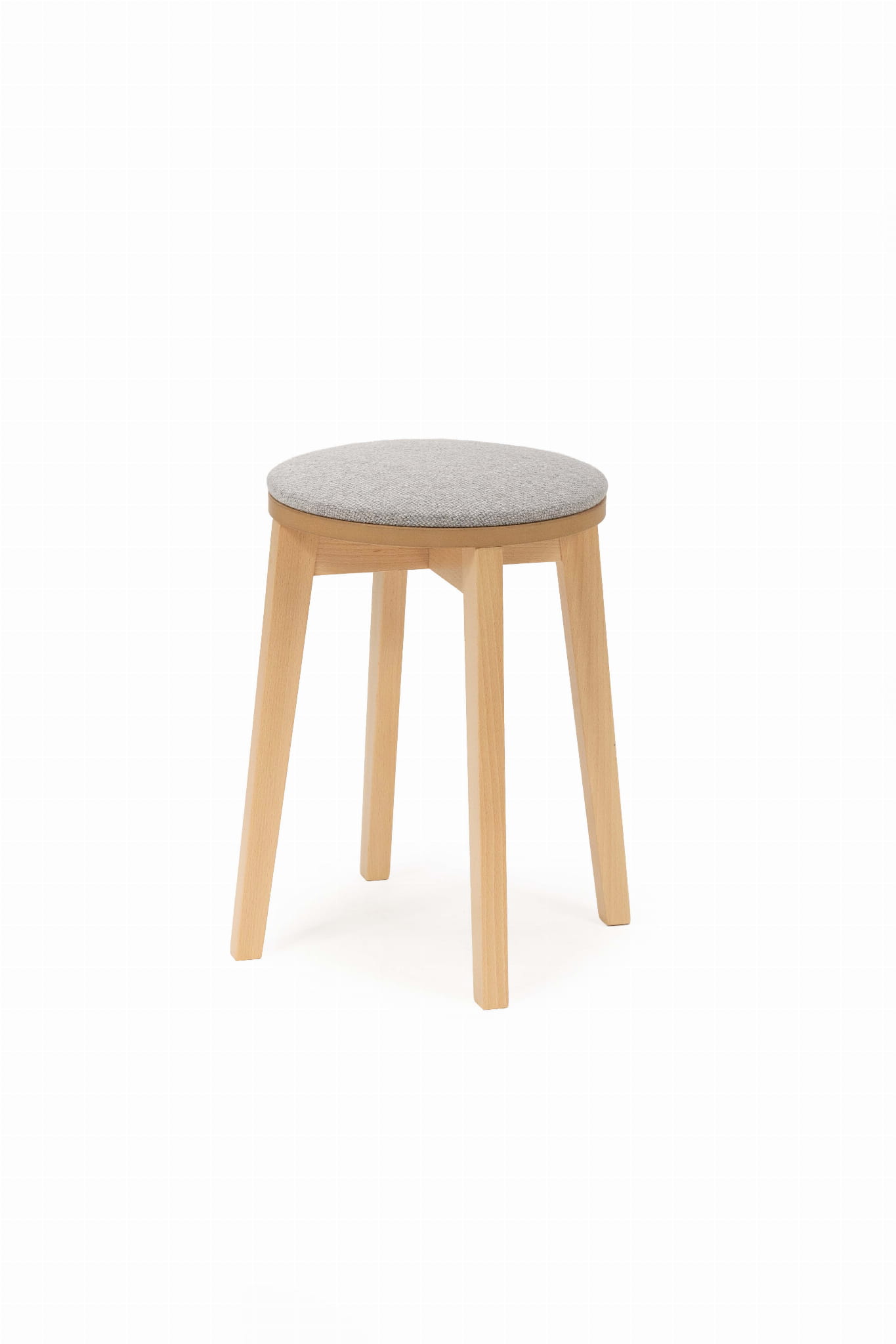 Taboret tapicerowany tkanina do wyboru nogi buk naturalny