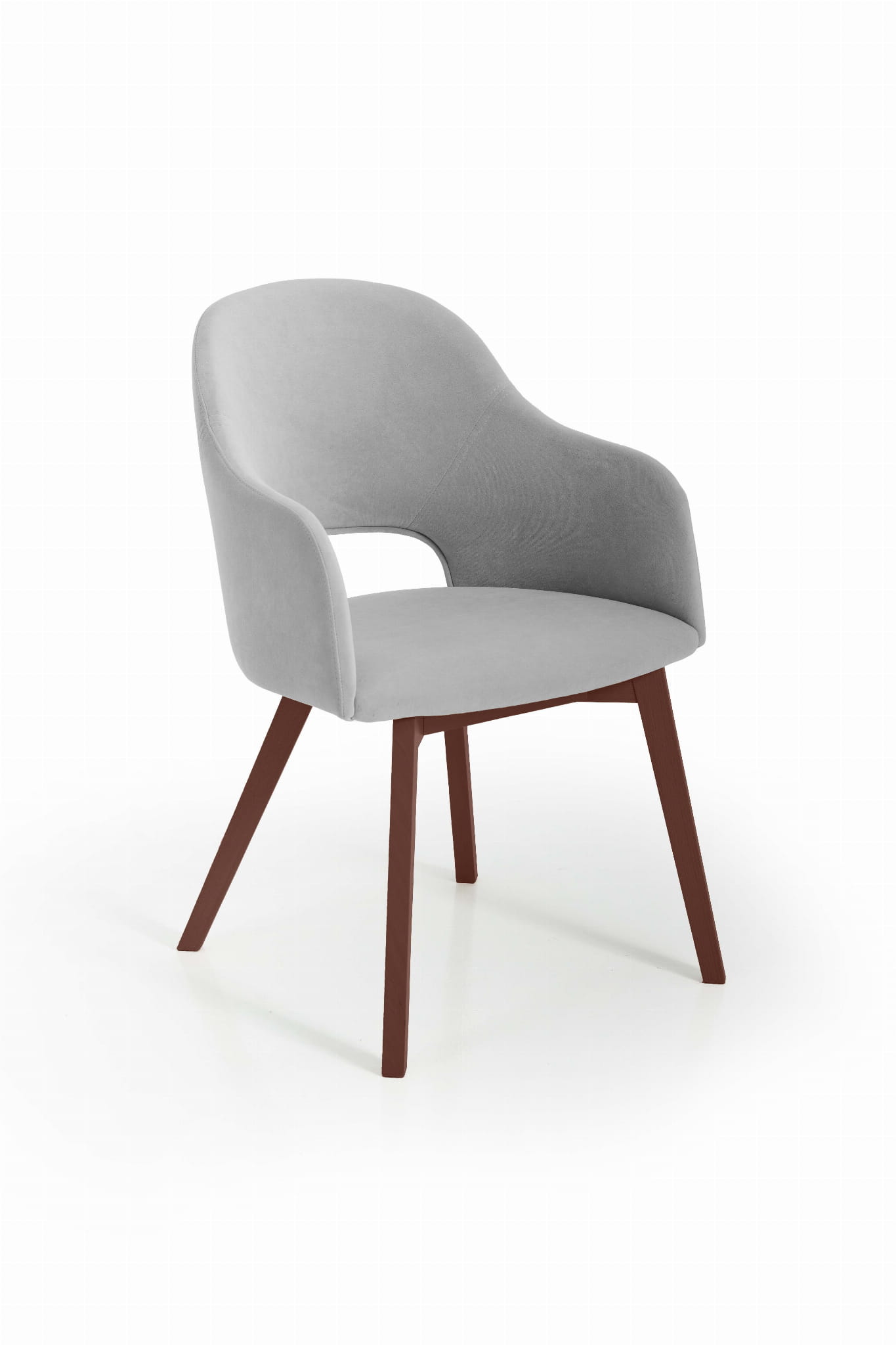 Luka 2 krzesło tapicerowane tkanina do wyboru nogi ciemny orzech