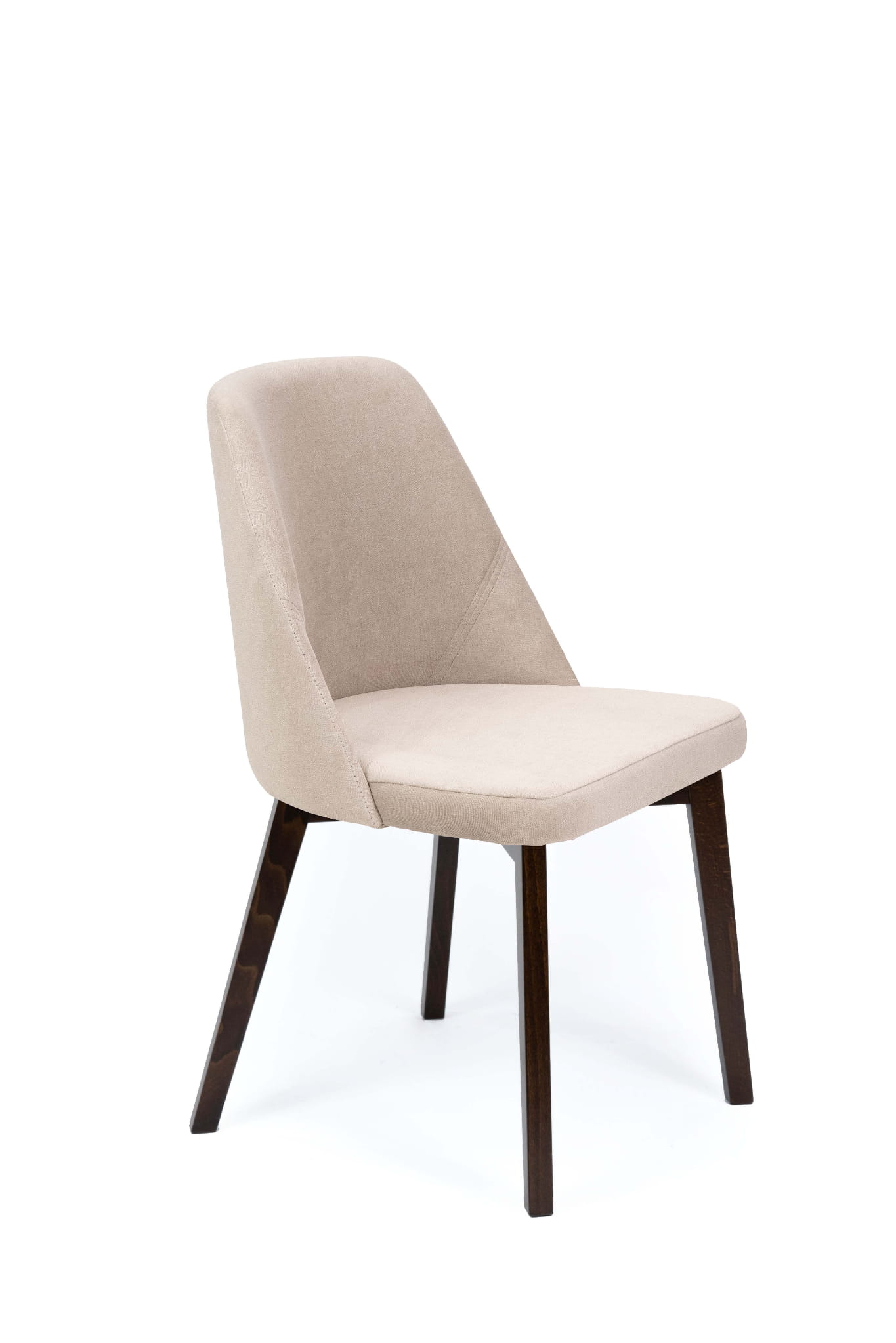 Flavio 1 krzesło tapicerowane beż nogi orzech