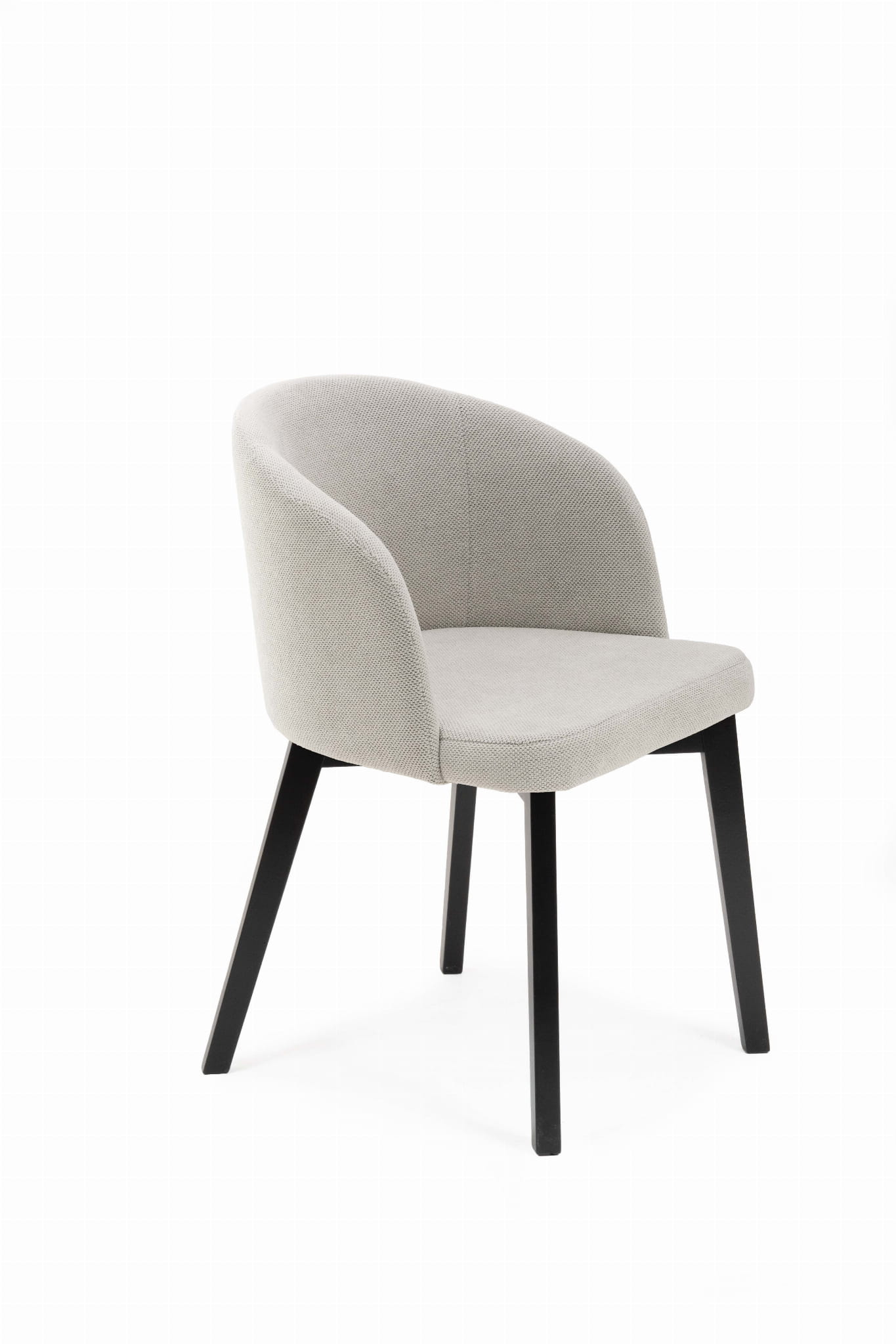 Flavio 2 krzesło tapicerowane szare nogi czarne