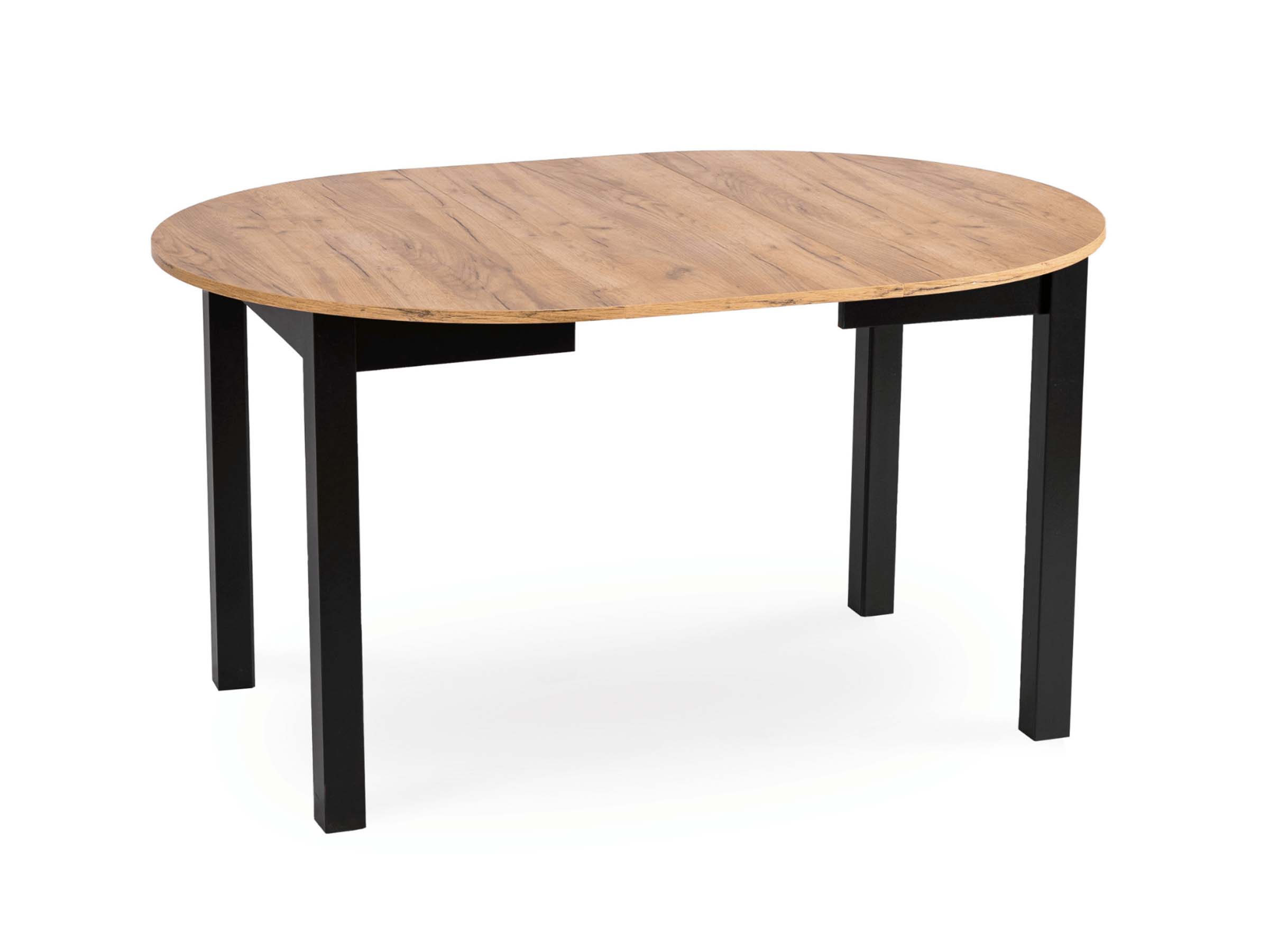 Stół okrągły rozkładany 102-182cm Dąb Craft/Czarny